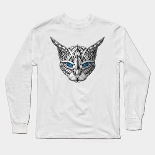 Ornate Blue Eyes Cat Long Sleeve T-Shirt